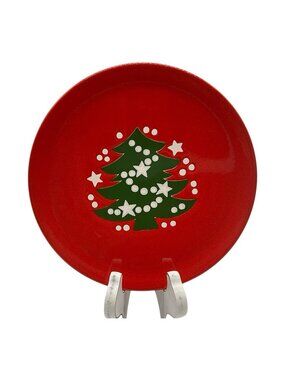 Waechtersbach Vintage Christmas Tree Dessert Salad Plate 7.5" Red West Germany